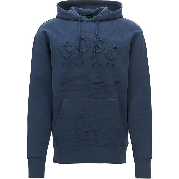 HUGO BOSS Blue Pullover Sweatshirt with Solid Letter Print 50388678-410