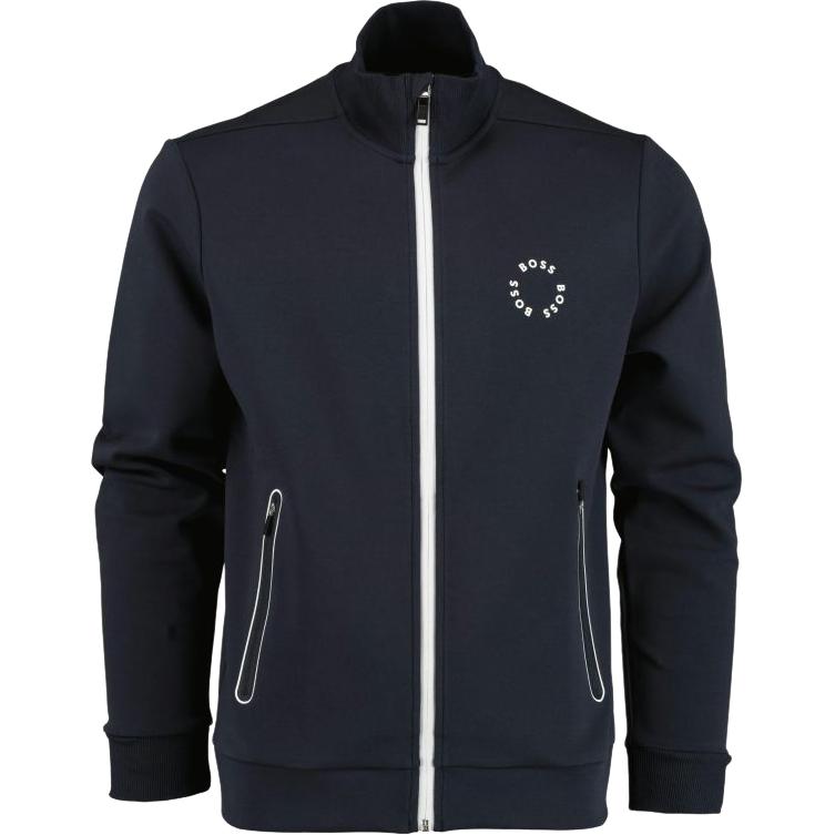 HUGO BOSS Blue Slim-Fit Zipper Jacket with Letter Print 50487950-402