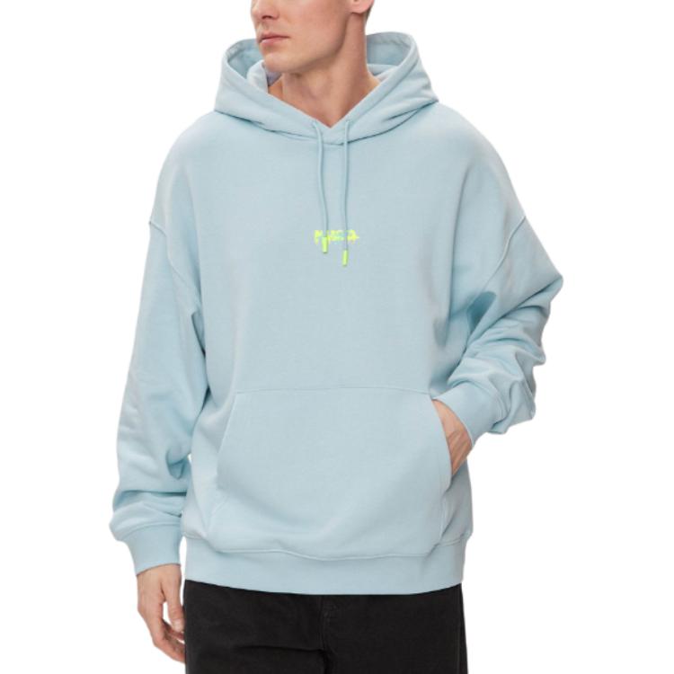 HUGO BOSS Blue Slim Fit Hoodie with Logo Print 50509979-455