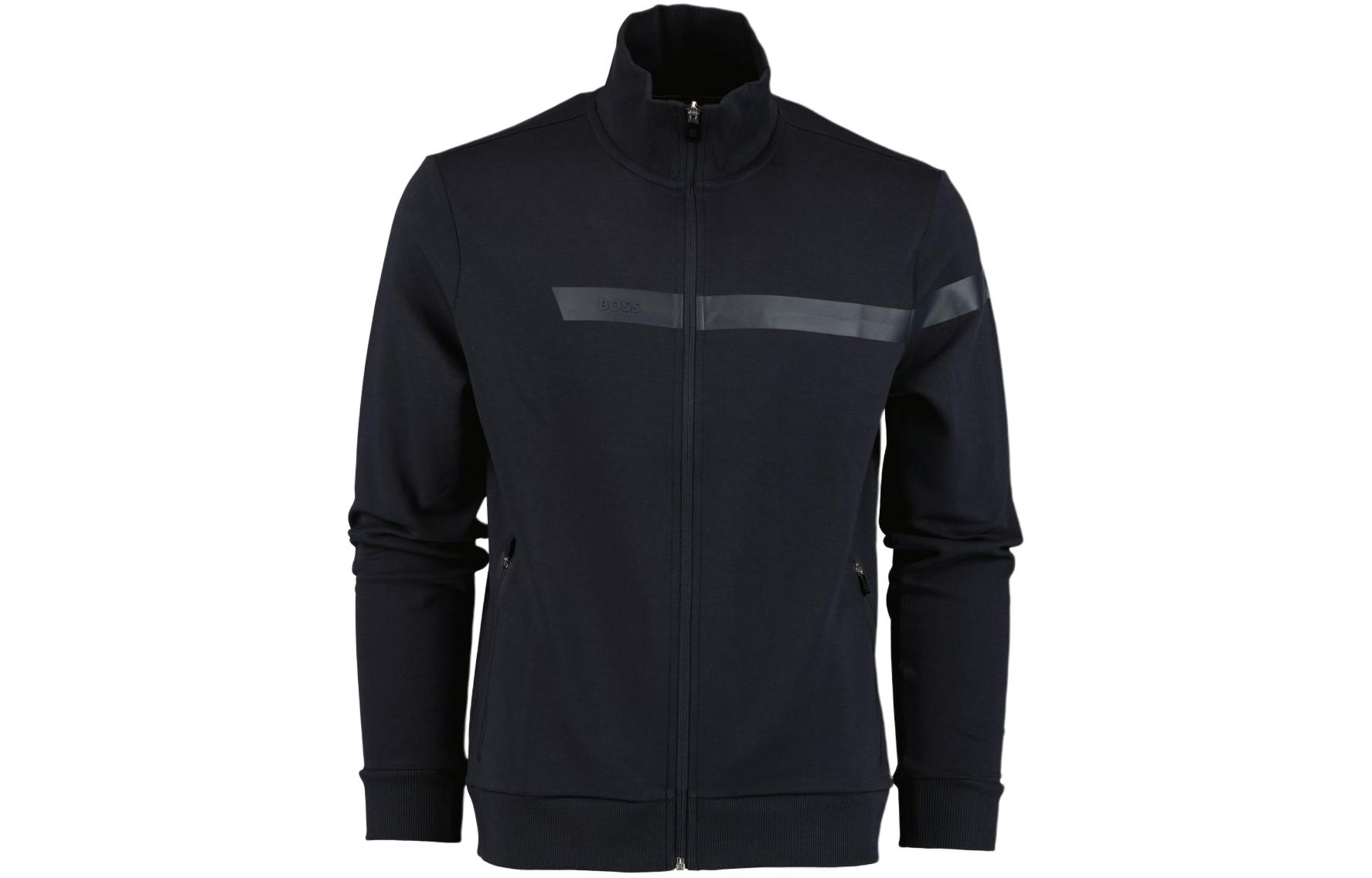 HUGO BOSS Blue Solid Slim Fit Zip-Up Long Sleeve Jacket 50498275-402