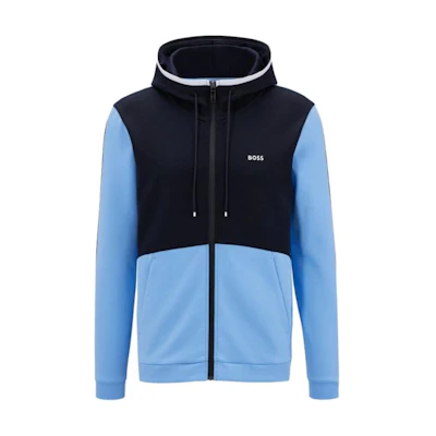 HUGO BOSS Blue Spliced Zip-Up Jacket Long Sleeve Outerwear 50477042-439