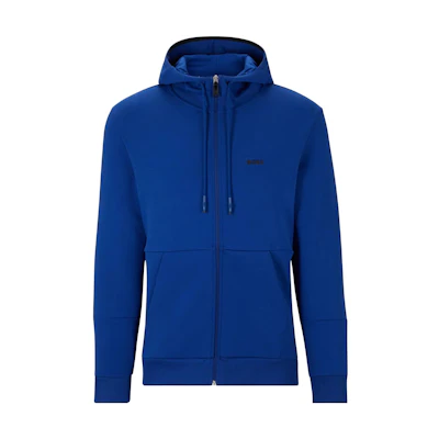 HUGO BOSS Blue Zip-Up Sweatshirt with Logo Print 50493495-438