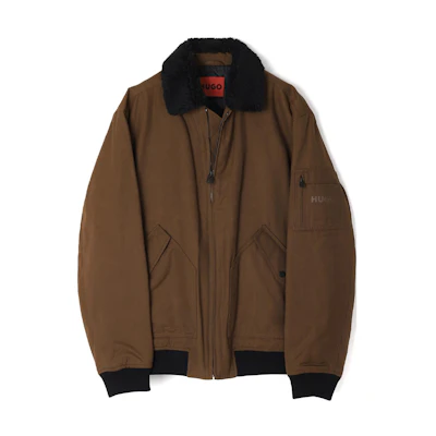 HUGO BOSS Brown Colorblock Collared Long Sleeve Jacket 50496220-224