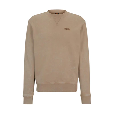 HUGO BOSS Brown Cotton-Terry Relaxed-Fit Logo Sweatshirt 50505268-246