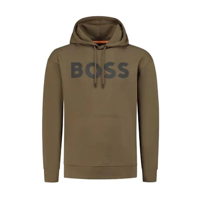 HUGO BOSS Brown Hoodie with Logo Print and Long Sleeves 50487134-368