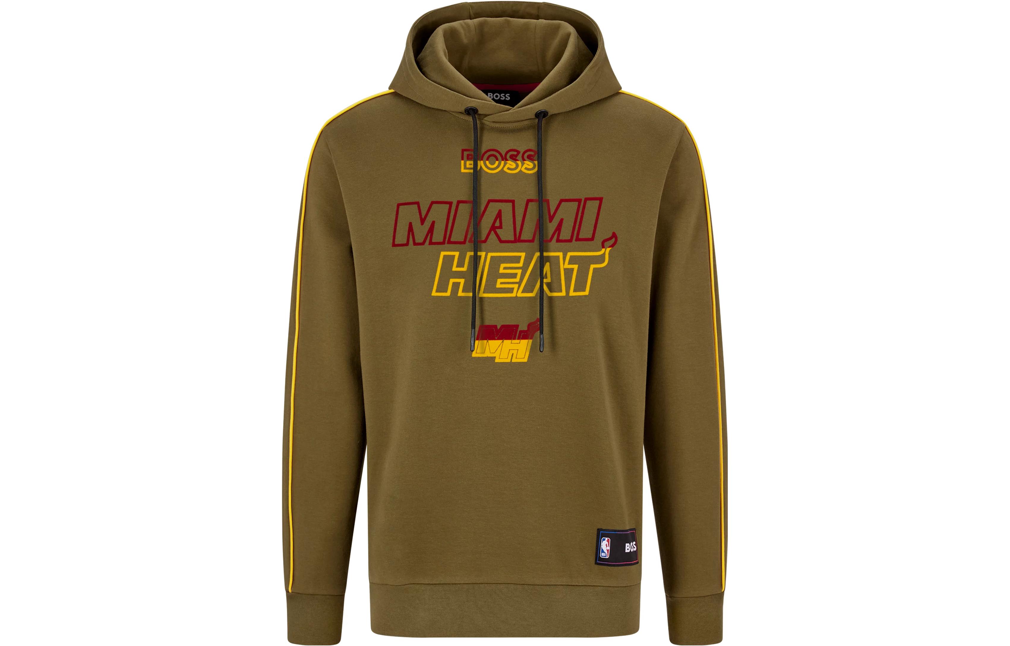 HUGO BOSS Brown Letter Print Hoodie Sweatshirt 50477404-350