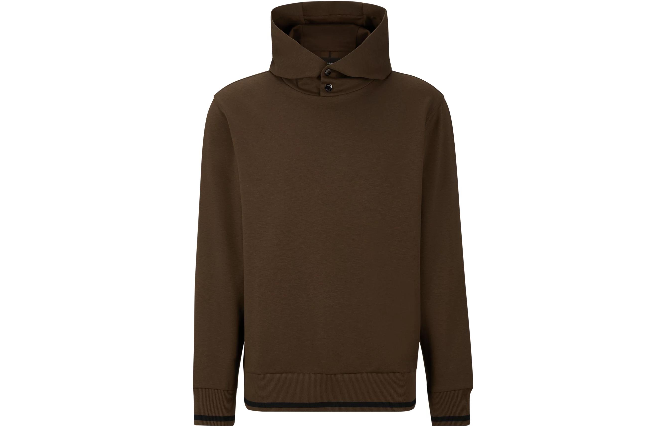 HUGO BOSS Brown Oversized Hoodie with Letter Graphic Design 50495909-361