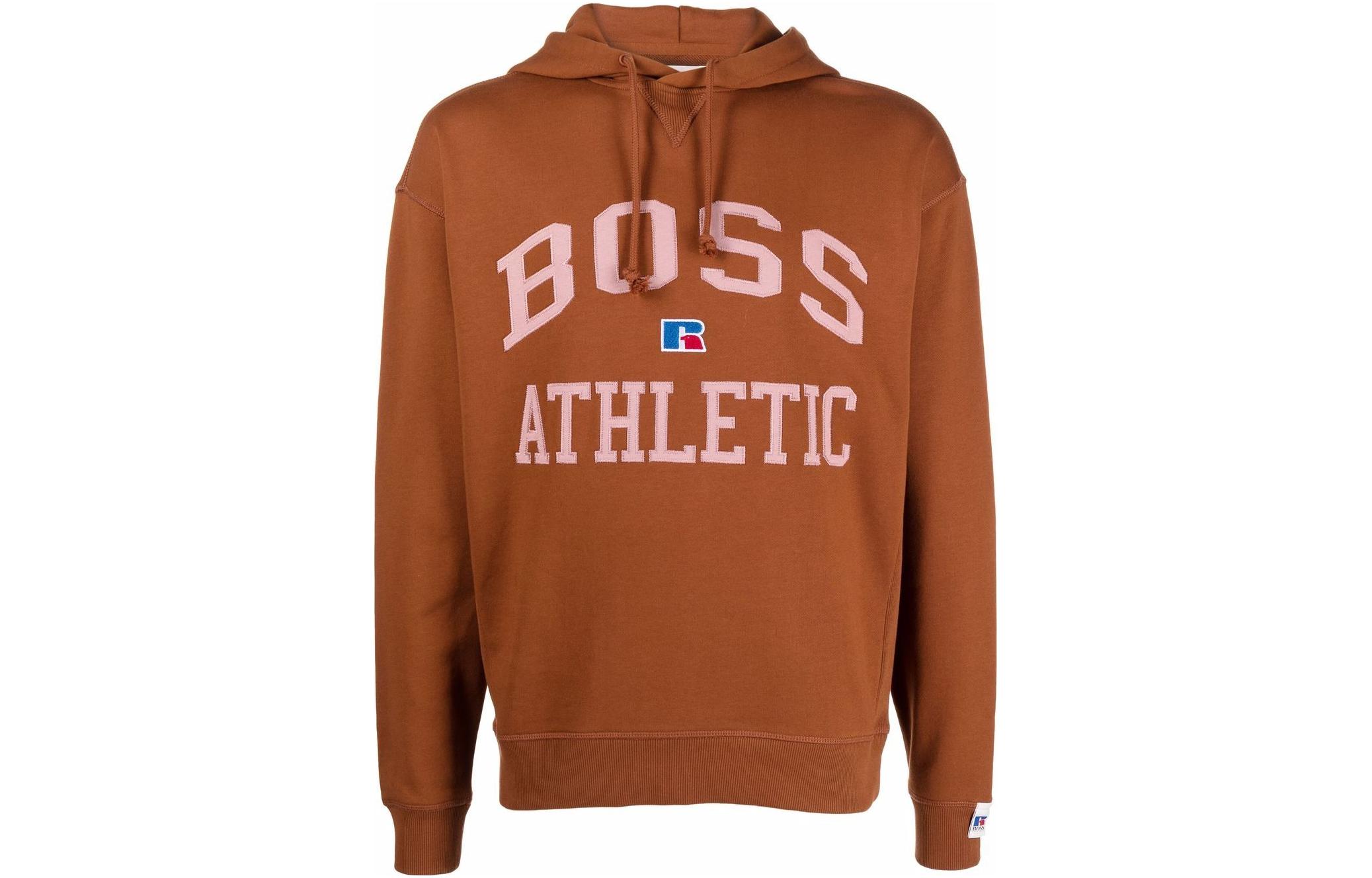 HUGO BOSS Brown Pullover Sweatshirt with Large Front Logo 50455955-247