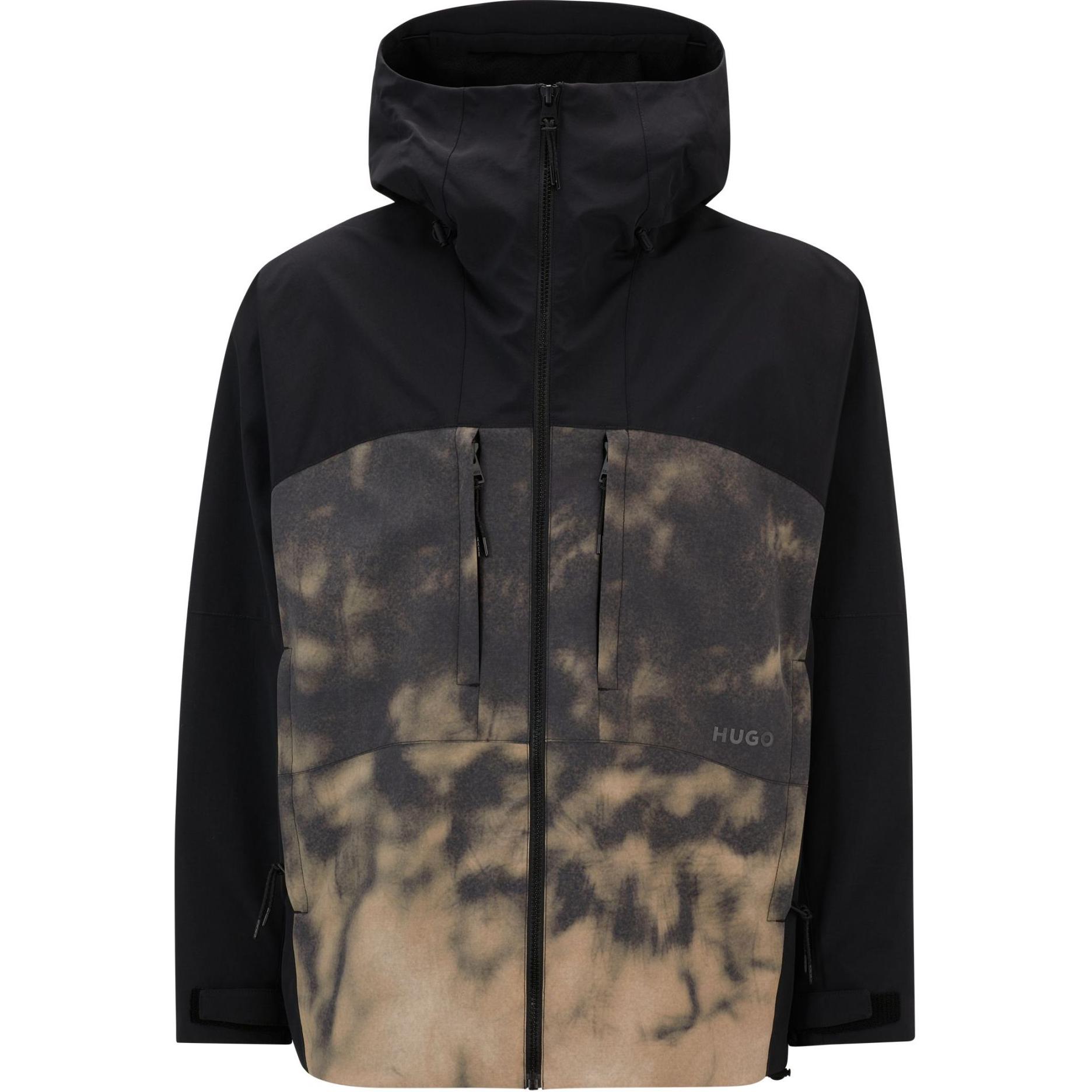 HUGO BOSS Brown Slim Fit Printed Hoodie Jacket 50517772-210