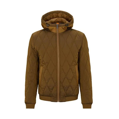 HUGO BOSS Brown Solid Hooded Long Sleeve Jacket 50492962-280