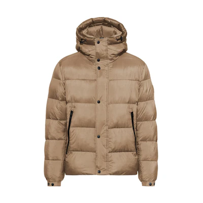 HUGO BOSS Brown Solid Hooded Zip-Up Long Sleeve Cotton Jacket 50484503-260