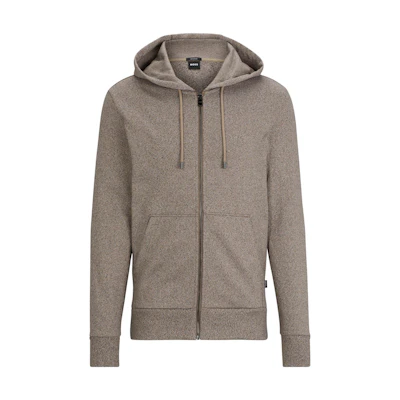 HUGO BOSS Brown Solid Zip-Up Hoodie Long Sleeve 50509141-260