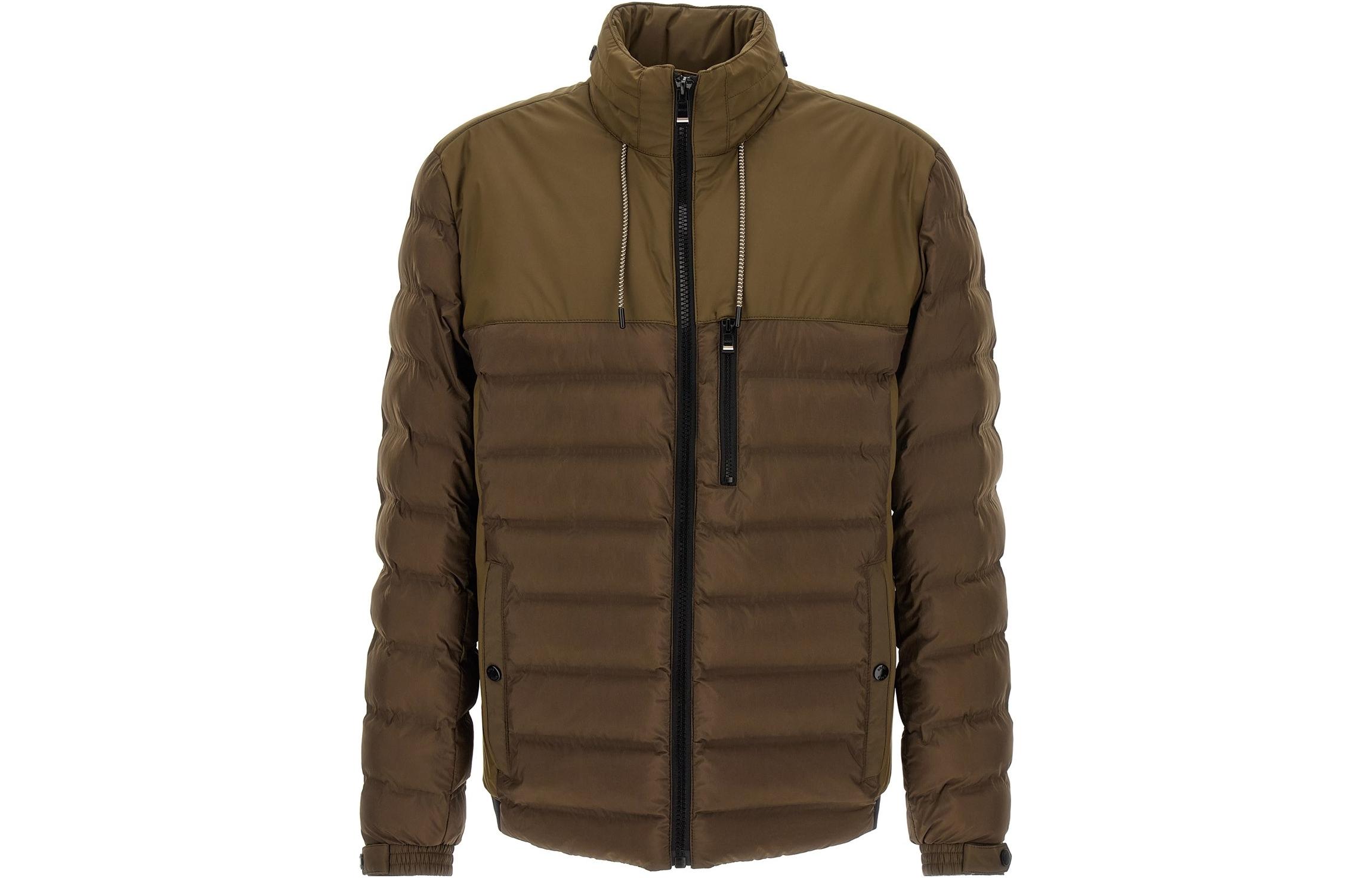 HUGO BOSS Brown Zip-Up Solid Color Long-Sleeve Jacket 50493673-361