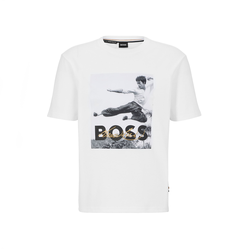 HUGO BOSS Bruce Lee Graphic Print Unisex White Crewneck T-Shirt. 50501273-100