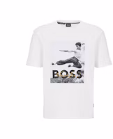 HUGO BOSS Bruce Lee Graphic Print Unisex White Crewneck T-Shirt. 50501273-100 HUGO BOSS Bruce Lee Graphic Print Unisex White Crewneck T-Shirt. 50501273-100