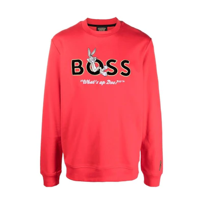 HUGO BOSS Cartoon Animal Graphic Sweatshirt in Watermelon Red 50486310-623