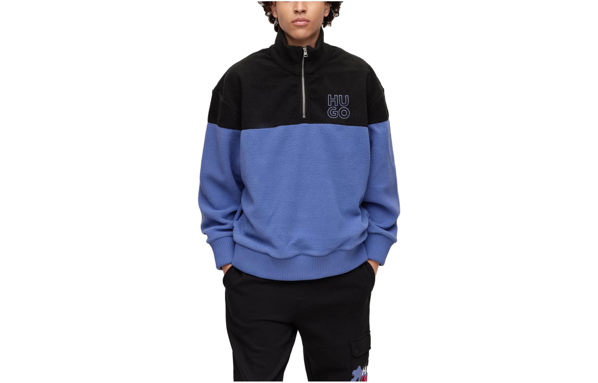 HUGO BOSS Casual Colorblock Sweatshirt Blue/Black 50482858-513