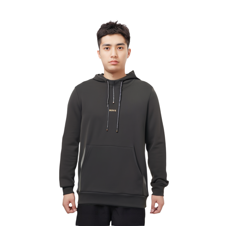 Purchase 雨果博斯 休闲字母印花连帽衫 深灰色长袖 50493503-027