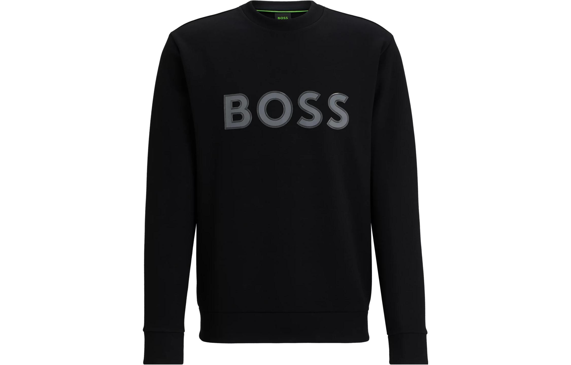 HUGO BOSS Casual Letter Printed Crewneck Sweatshirt - Black 50504748-001
