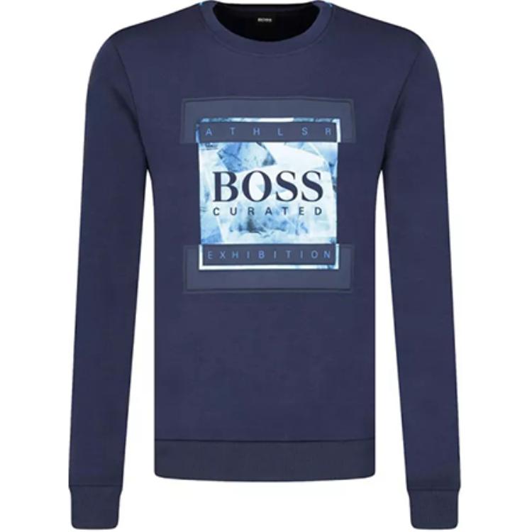 HUGO BOSS Casual Logo Print Long-Sleeve Sweatshirt Blue 50415556-410