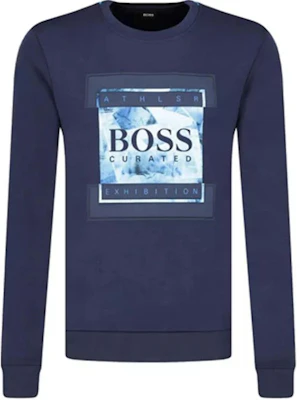 HUGO BOSS 休閒款長袖標誌印花圓領衫 藍色 50415556-410 Buy HUGO BOSS 休閒款長袖標誌印花圓領衫 藍色 50415556-410