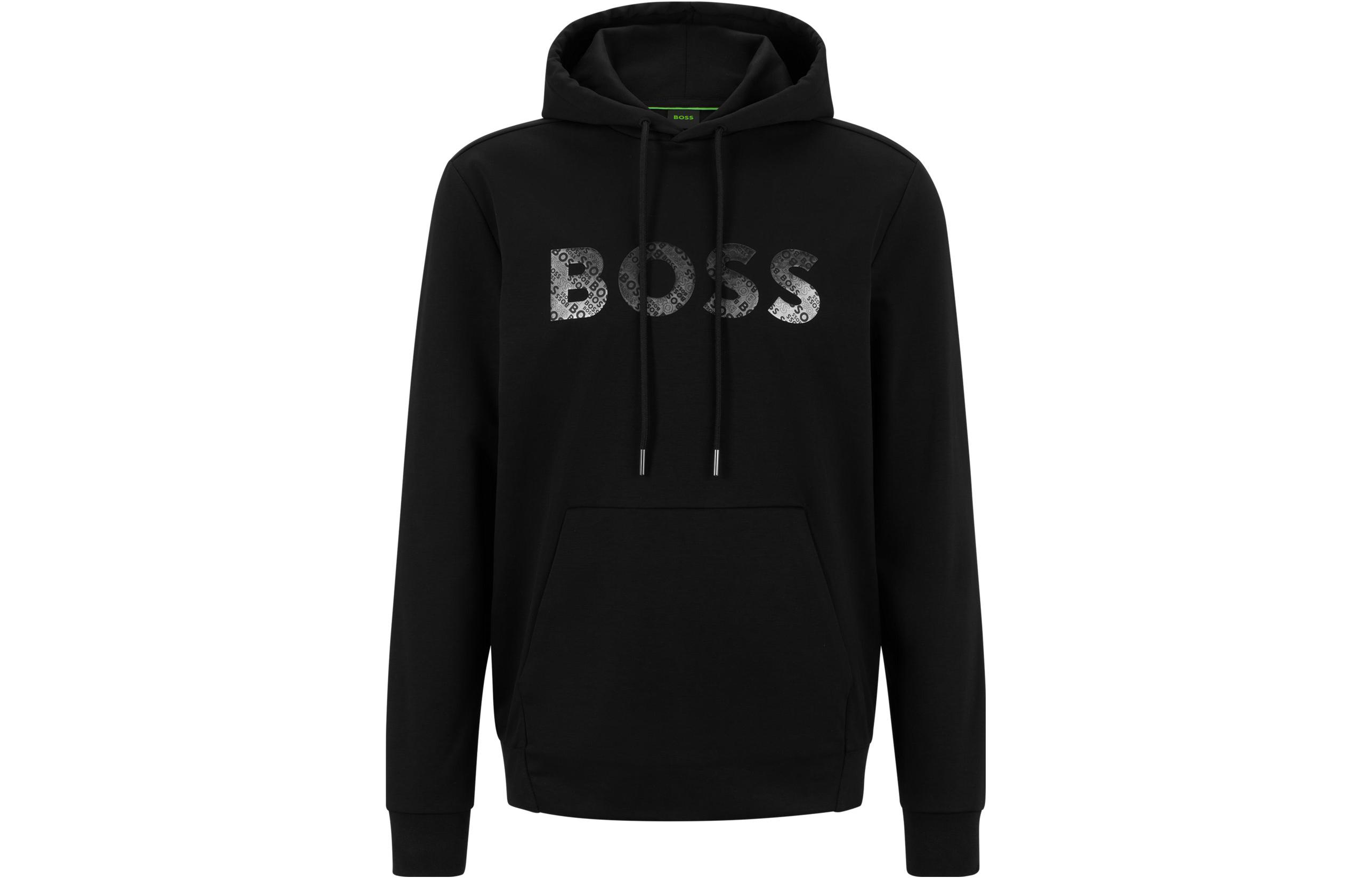 HUGO BOSS Casual Solid Logo Print Sweatshirt Men’s Black 50506808-001