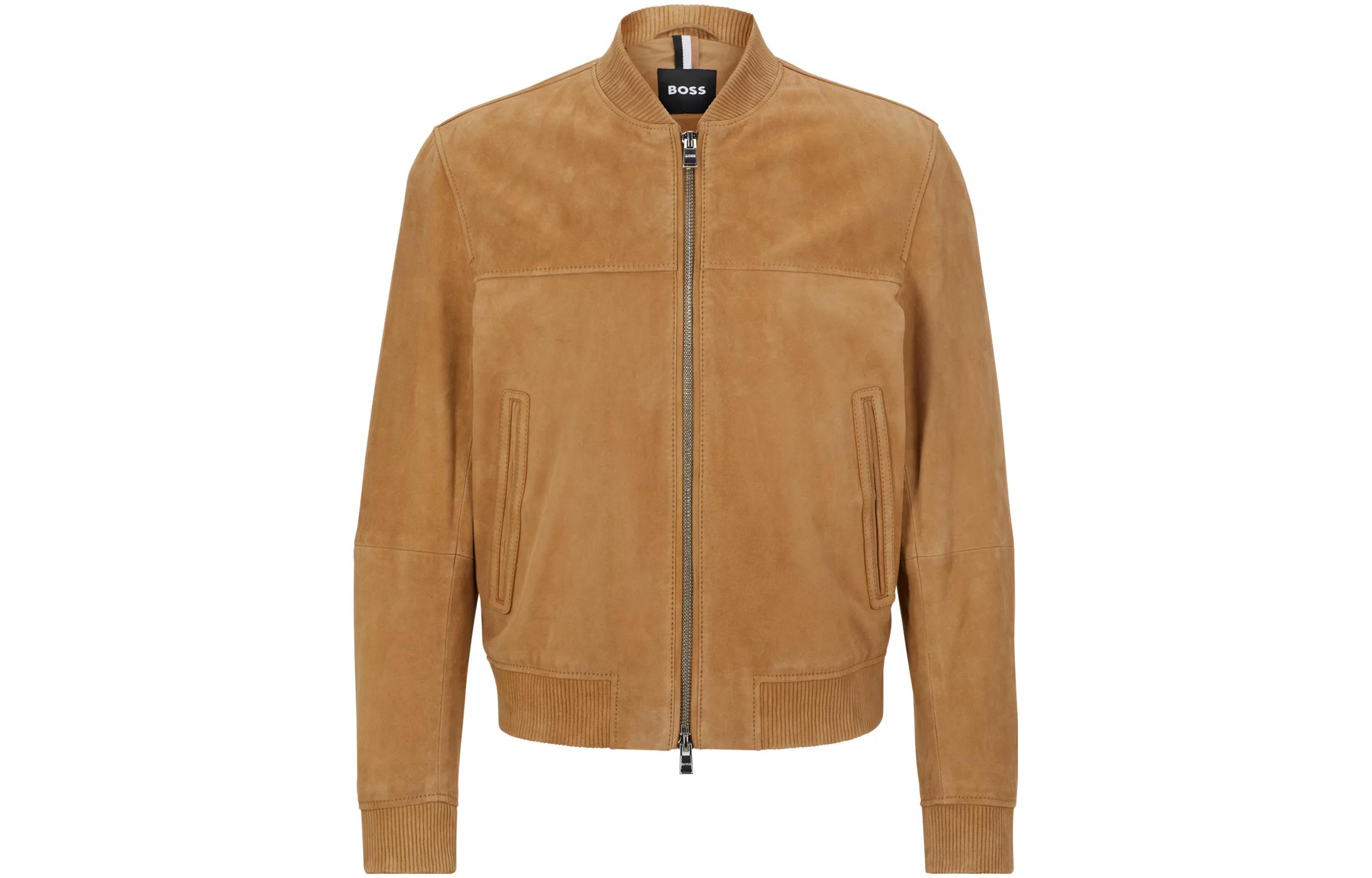 HUGO BOSS Casual Solid Long Sleeve Jacket - Light Brown 50494621-260