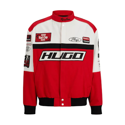 HUGO BOSS Color-Blocked Regular-Fit Jacket with Logo Stripe Print Multicolor . 50505424-693