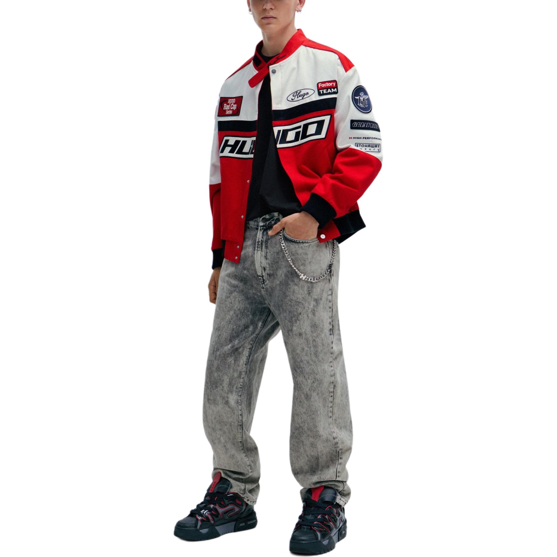 Lookbook HUGO BOSS 拼色常規版型外套附條紋Logo印花 多色款 50505424-693