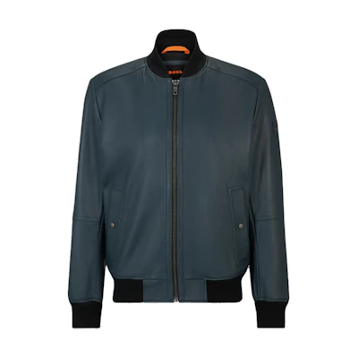 HUGO BOSS Colorblock Baseball Collar Zip Jacket - Teal 50498511-388