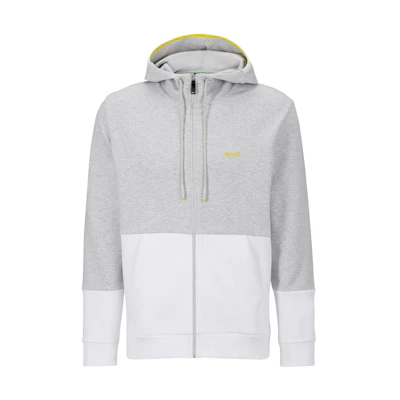 HUGO BOSS Colorblock Letter Print Zip Sweatshirt Men’s Grey 50493495-057