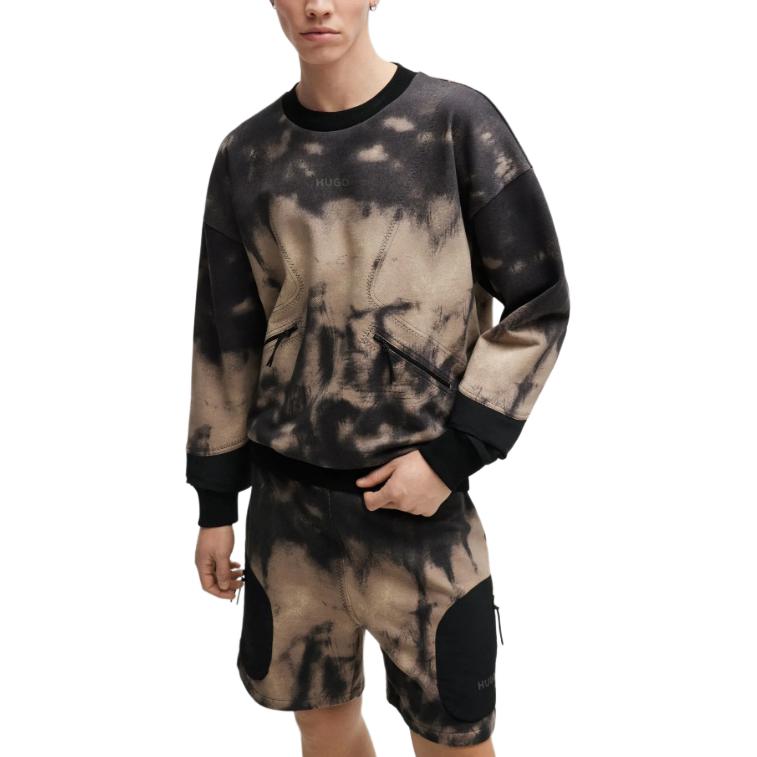 Lookbook HUGO BOSS 拼色標誌圓領長袖男士休閒上衣 多色 50516667-210