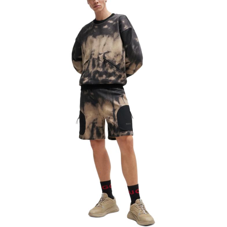 Shop HUGO BOSS 拼色標誌圓領長袖男士休閒上衣 多色 50516667-210