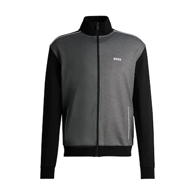 HUGO BOSS Colorblock Logo Embroidered Zip-Up Jacket for Men Multicolor. 50521809-001