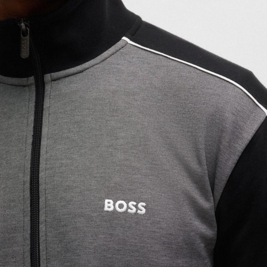 HUGO BOSS Colorblock Logo Embroidered Zip-Up Jacket for Men Multicolor. 50521809-001 圖 6
