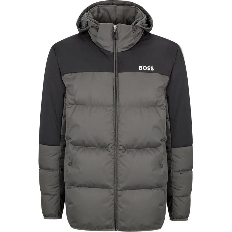 HUGO BOSS Colorblock Slim Fit Zip Hoodie Jacket Grey 50476274-021