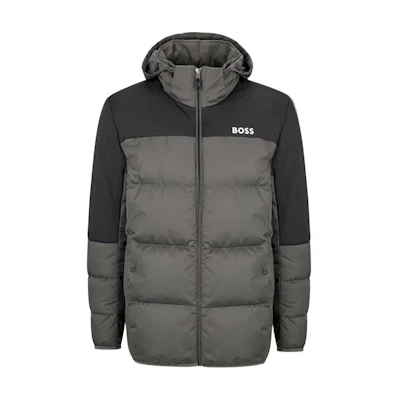 HUGO BOSS Colorblock Slim Fit Zip Hoodie Jacket Grey 50476274-021