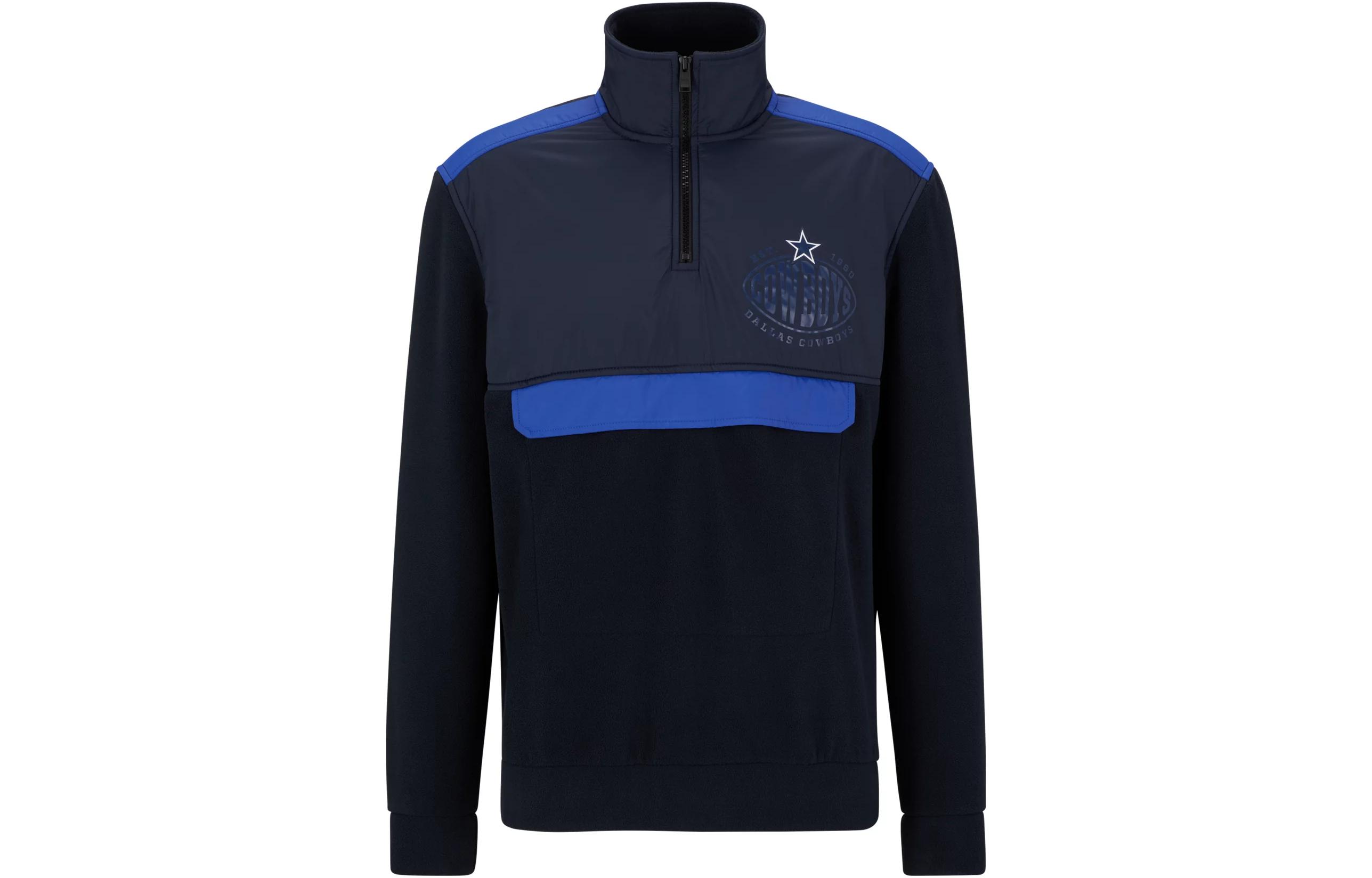 HUGO BOSS Colorblock Stand-Collar Slim-Fit Long-Sleeve Sweatshirt 50504605404