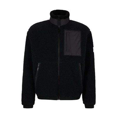 HUGO BOSS Colorblock Stand Collar Zip Long Sleeve Jacket Black () 50476781-001