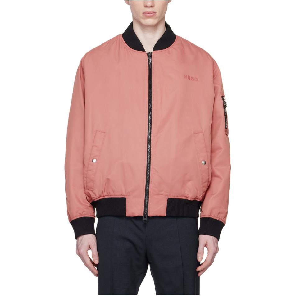 HUGO BOSS Colorblock Zip-Up Baseball Collar Jacket - Light Pink 50485591-662