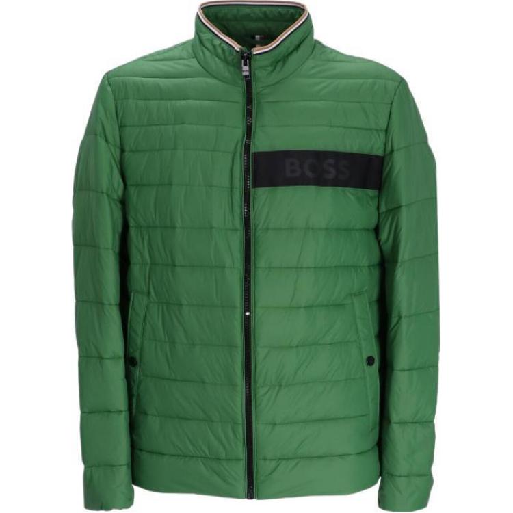 HUGO BOSS Colorblock Zip-Up Cotton Jacket Green 50464308-348
