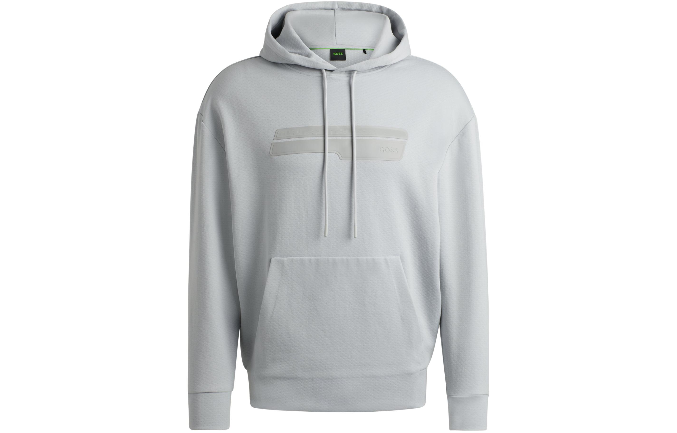 HUGO BOSS Cotton-Blend Relaxed-Fit Hoodie with Logo Artwork 50511400-052