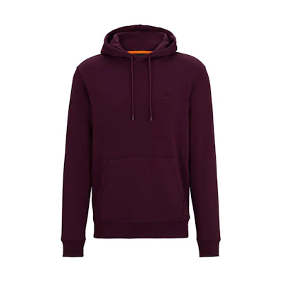 HUGO BOSS Cotton-Terry Hoodie with Logo Patch Purple Pullover 50509314-510