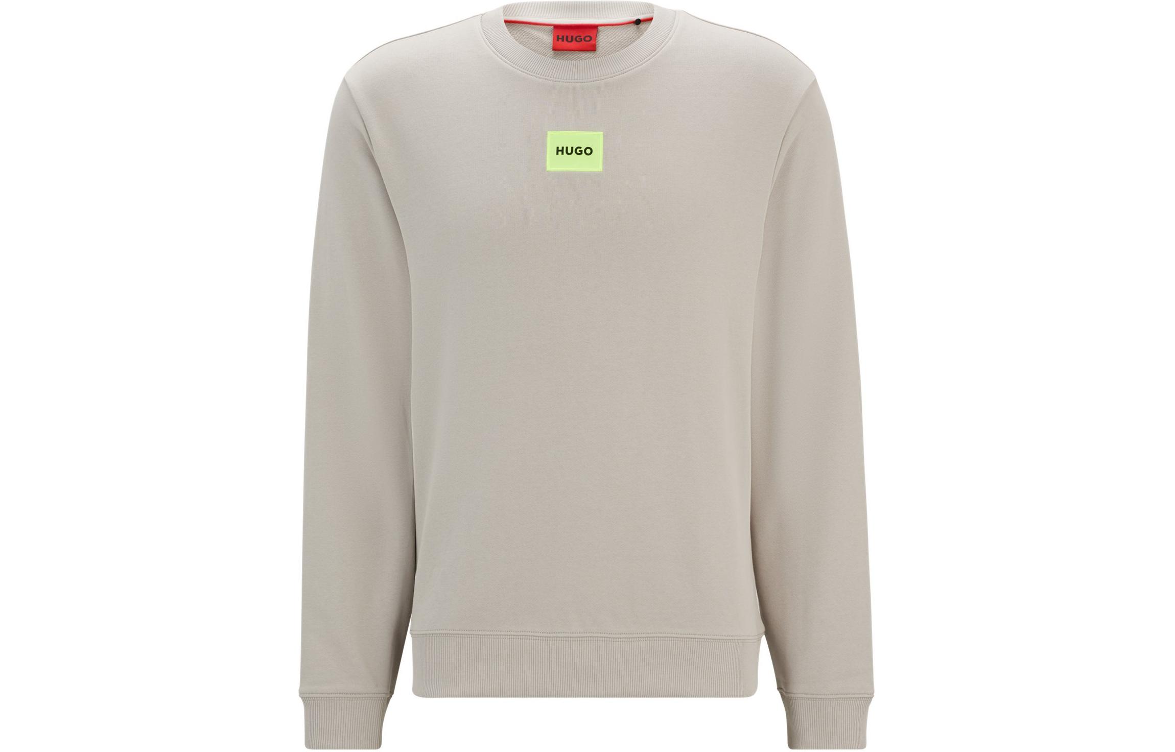 HUGO BOSS Cotton-Terry Regular-Fit Crewneck Sweatshirt Light Gray for Men 50447964055