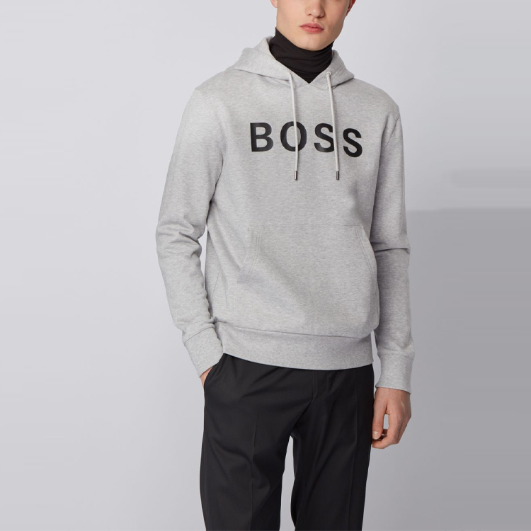 HUGO BOSS Cotton Pullover Hoodie Sweatshirt Grey 50432386-072 圖 4