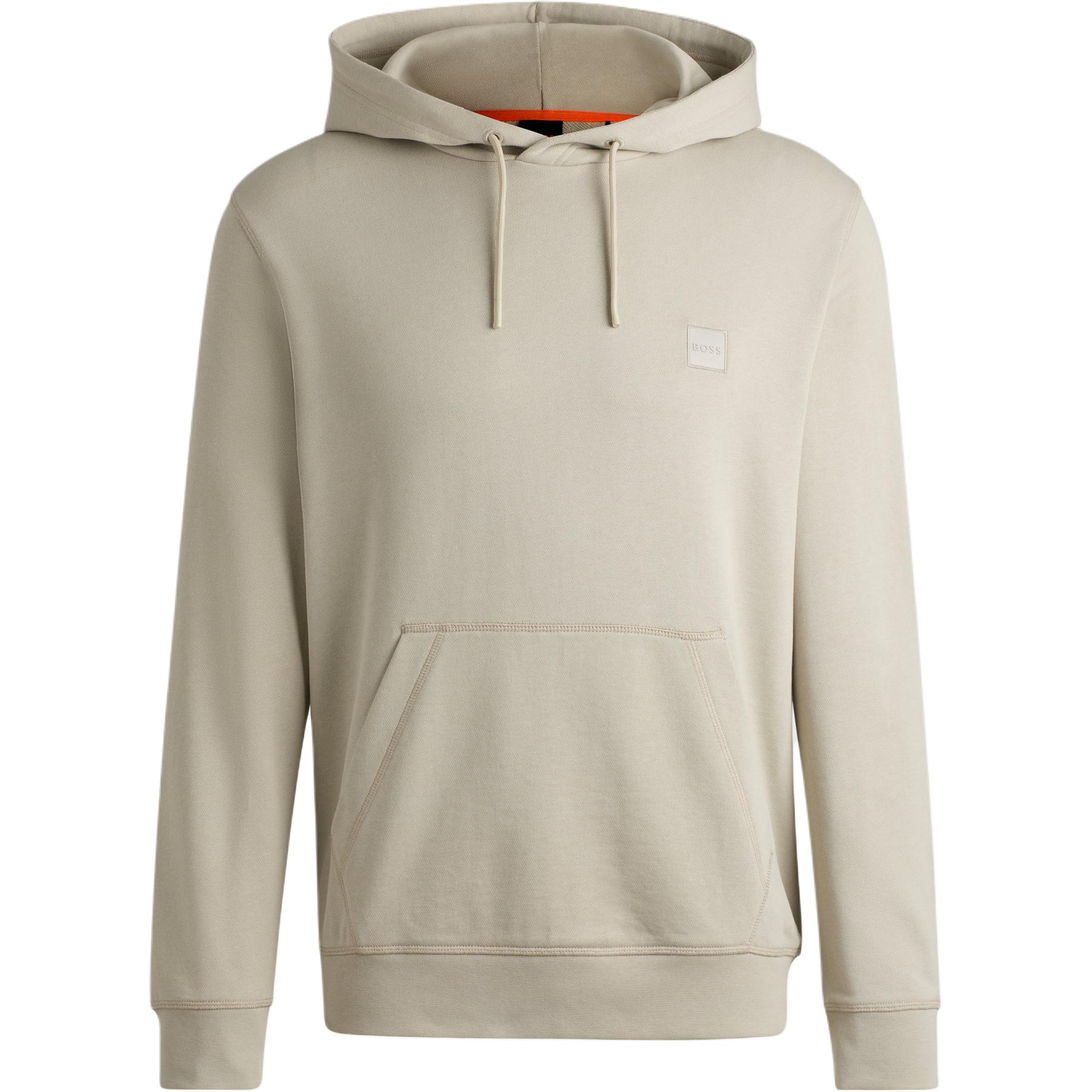 HUGO BOSS Cotton Terry Patch Hoodie Pullover Long Sleeve Beige 50509314-271