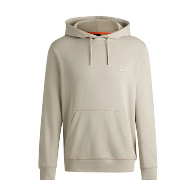 HUGO BOSS Cotton Terry Patch Hoodie Pullover Long Sleeve Beige 50509314-271