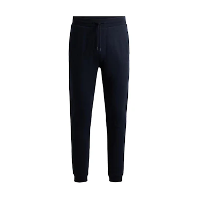 HUGO BOSS Cotton Terry Relaxed Fit Tracksuit Pants with Logo Patch - Blue. 50509303-404