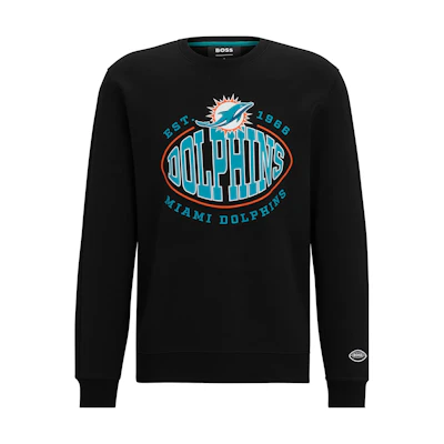 HUGO BOSS Crewneck Letter Print Slim Pullover Sweatshirt Black Blue 50504600-001