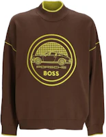HUGO BOSS Crewneck Logo Print Pullover Sweatshirt Brown-Green 50496955-361 HUGO BOSS Crewneck Logo Print Pullover Sweatshirt Brown-Green 50496955-361